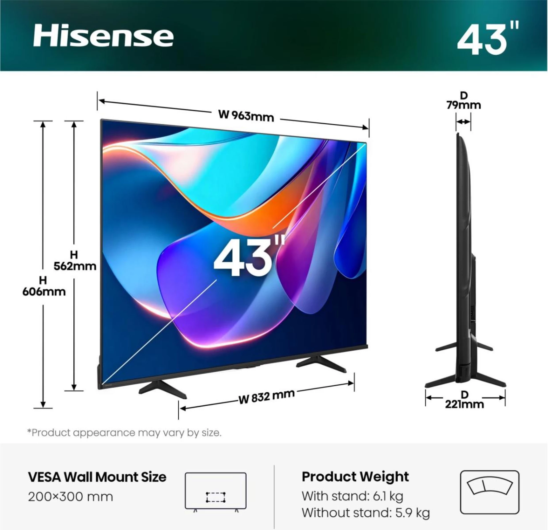 HISENSE TV LED 43A6S